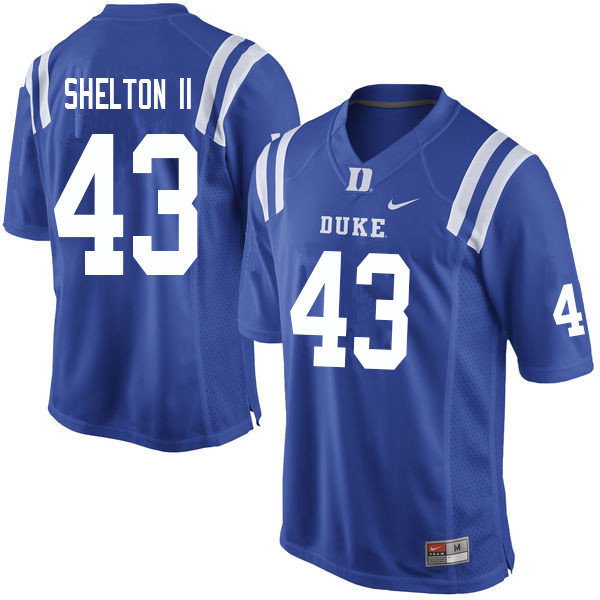 Men #43 Rocky Shelton II Duke Blue Devils College Football Jerseys Sale-Blue